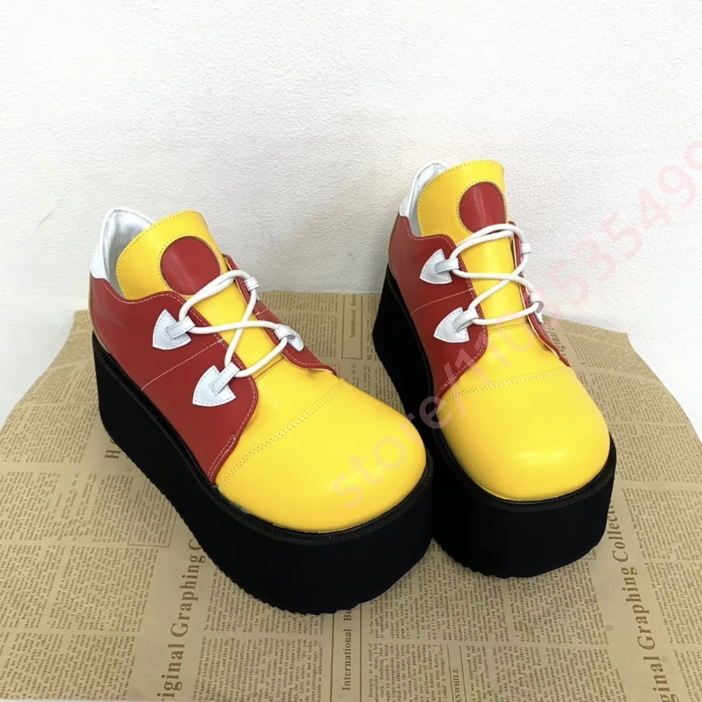 Street Fashion Y2K - Kadın Renk Bloklu Platform Spor Ayakkabıları